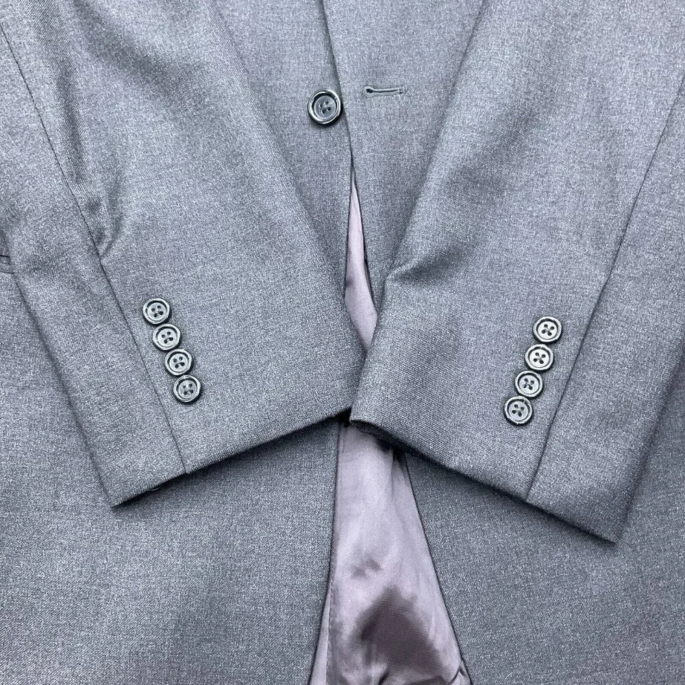 Pronto Uomo Blazer Men 42XLong Gray Flannel Super‎ 100s Tasmania Wool Classic